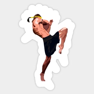 Retro Muay Thai Fighter Sticker